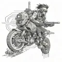 Cyberpunk Edgerunner tattoo design idea