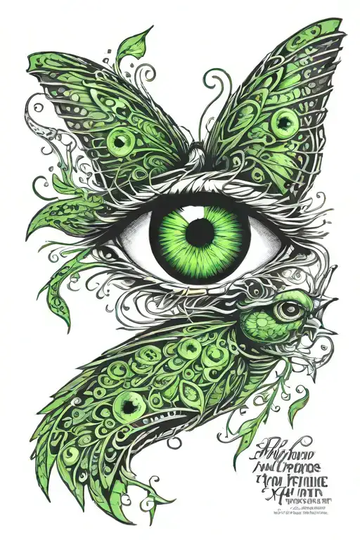 green human eyes surrounded by song lyrics saying "my my those eyes like fire I'm a winging insect you're a funeral pyre tattoo design idea