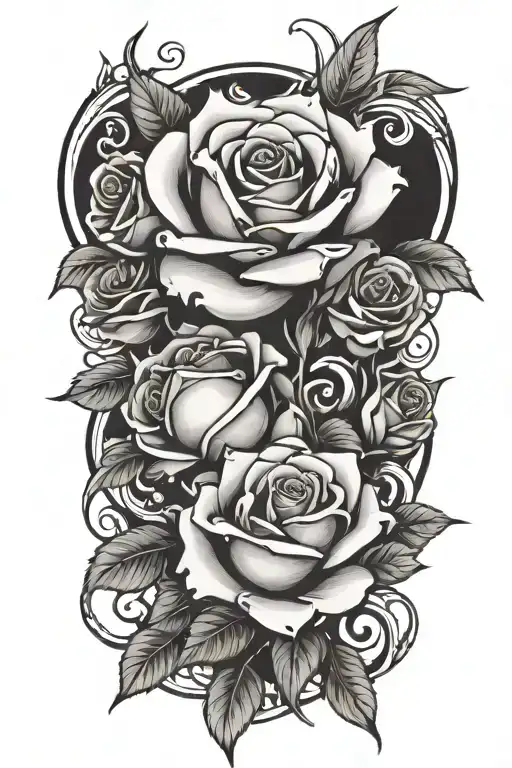 roses tribal inspired tattoo tattoo design idea