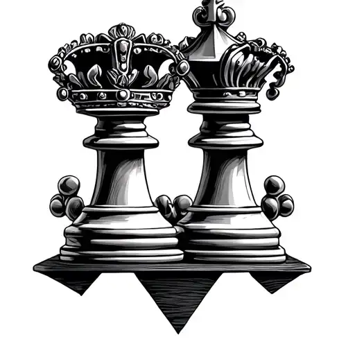King And Queen Chess Piece tattoo design idea