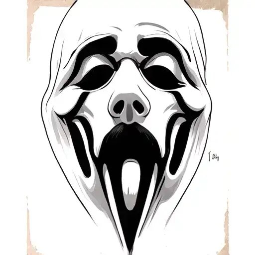 Ghostface mask from Scream tattoo design idea