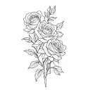 Multiple roses blooming tattoo design idea