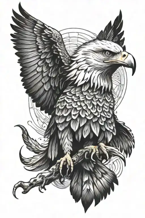 eagle combination black and white tattoo tattoo design idea