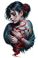 Red String of Fate tattoo design idea