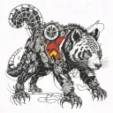 chimere panda loups et crocodile steampunk inspired tattoo tattoo design idea