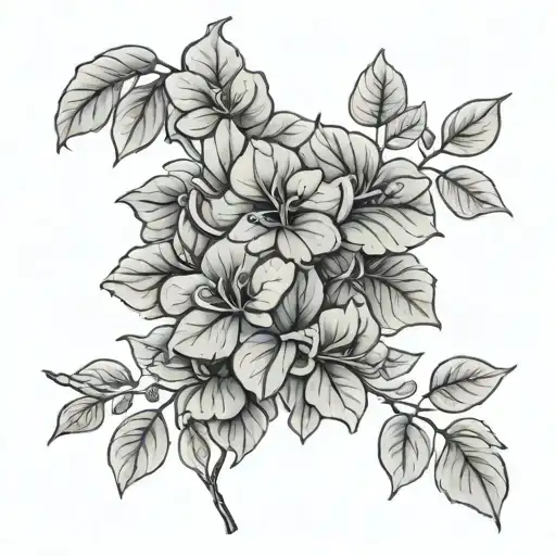 bougainvillea flowers tattoo design idea
