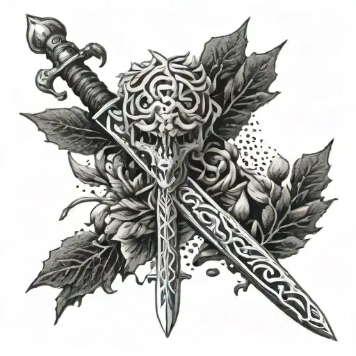 demon slayer sword lycoris tattoo design idea