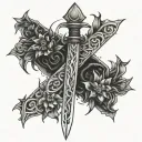 demon slayer sword lycoris tattoo design idea