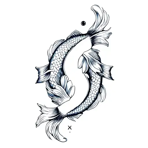 yin yang koi fish tattoo design idea