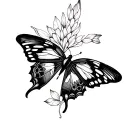 bullet with butterfly wings tattoo design idea
