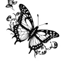 bullet with butterfly wings tattoo design idea