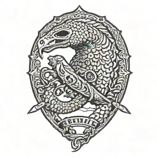 gadsden flag flintlock pistols tattoo design idea