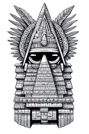 Aztec pyramid tattoo design idea
