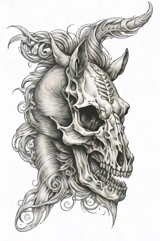 Horse skull tattoo design idea