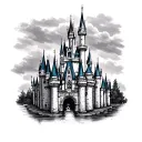 Cinderella's castle tattoo design idea