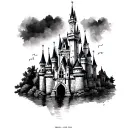 Cinderella's castle tattoo design idea