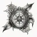 Compass arm band tattoo design idea