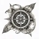 Compass arm band tattoo design idea