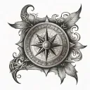 Compass arm band tattoo design idea