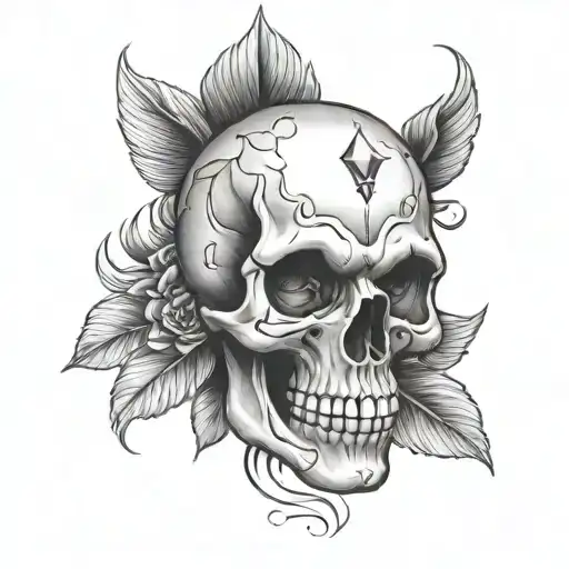 Skull With Diamond Eyes tattoo design idea
