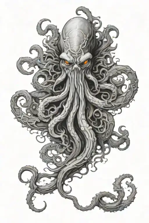 Cthulhu emerging tattoo design idea