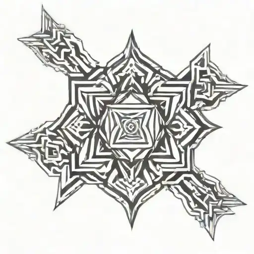 small sigilism symmetry lines tattoo design idea