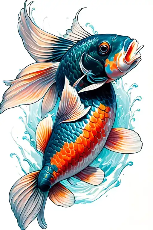 carpe koi fish, boucher tattoo, rugby ball tattoo design idea