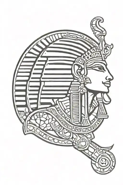 Egypt of the god and Pharaoh and staff tattoo design idea