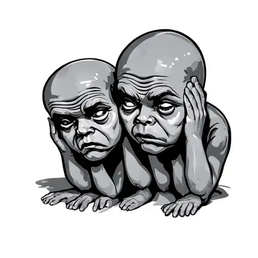 hear no evil see no evil speak no evil black cartoon  tattoo design idea