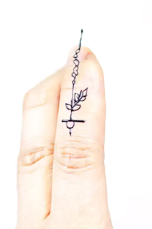 Small delicate tattoo depicting self control, break free from temptations, discipline, change for better for forefinger  tattoo design idea