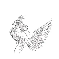 Tattoo of a phoenix woman, on my shoulder, head resting on my shoulder, wings spread, tattoo design idea
