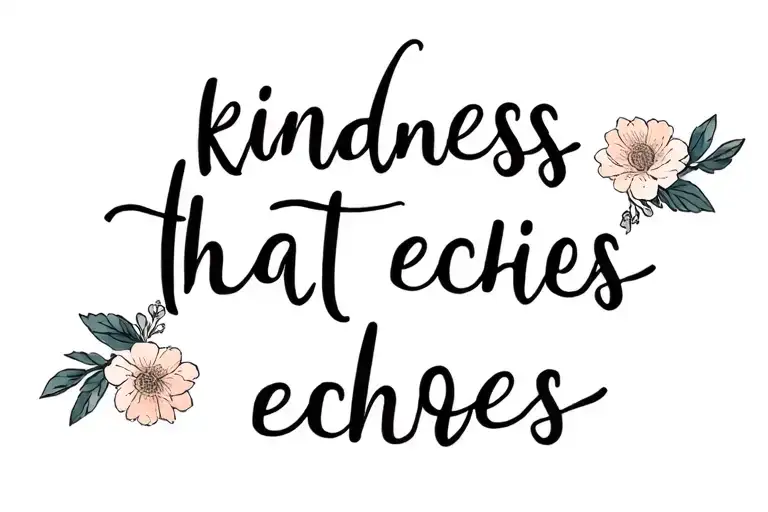 "kindness that echoes" flowers intertwined tattoo design idea