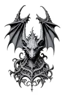 gothic architecture patterns into a gargoyle tattoo design idea