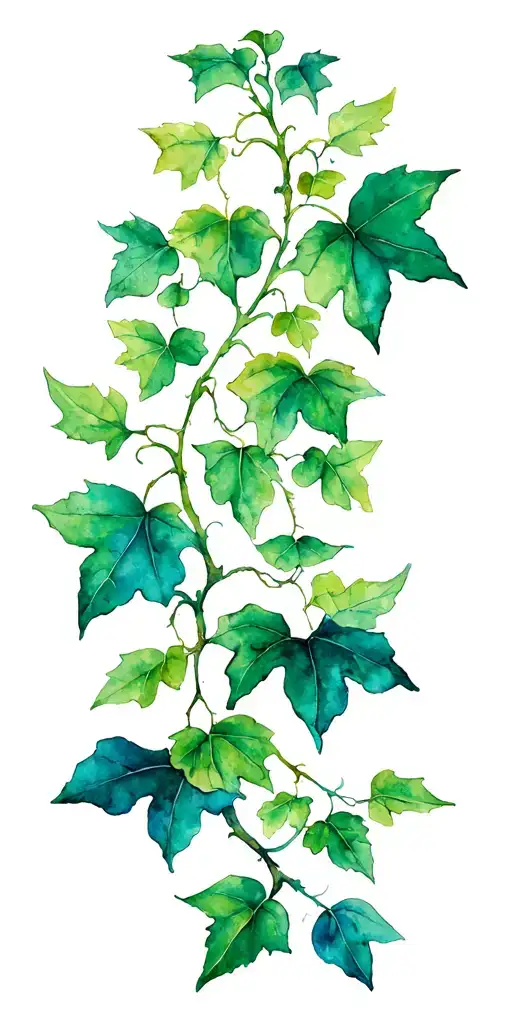ivy vine realistic tattoo design idea