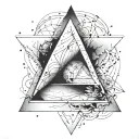 In some cases, a triangle tattoo represents the 3 aspects of the self. This design reminds you to take care of yourself  tattoo design idea