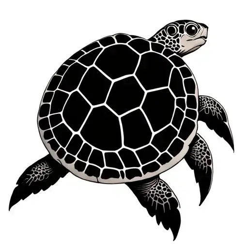 turtle, mana ray swimming tattoo design idea