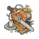 chainsaw buttering toast tattoo design idea
