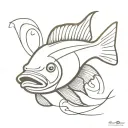 bass fish tattoo design idea