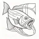 bass fish tattoo design idea