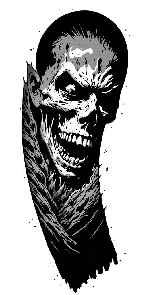 mad max style land scape tattoo design idea