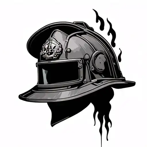 Fire Helmet tattoo design idea