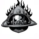 Fire Helmet tattoo design idea