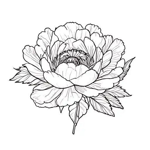 dog nose peony flowers tattoo design idea