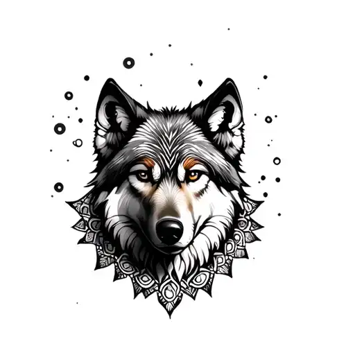 Mandala Wolf tattoo design idea