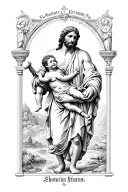 st christopher carrying baby jesus tattoo design idea