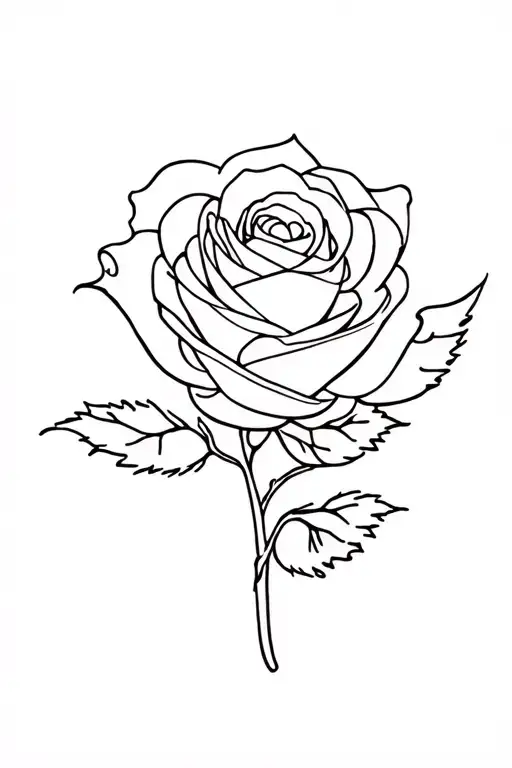 Fineline Rose With name erika tattoo design idea