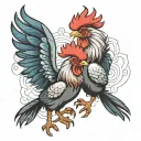 two fighting roosters  tattoo design idea