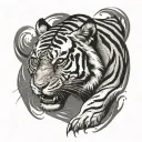 tiger walking tattoo design idea