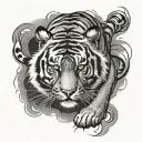 tiger walking tattoo design idea