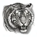 tiger walking tattoo design idea